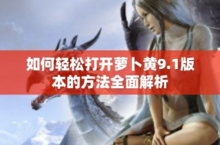 如何轻松打开萝卜黄9.1版本的方法全面解析