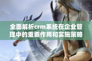 全面解析crm系统在企业管理中的重要作用和实施策略