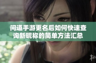 问道手游更名后如何快速查询新昵称的简单方法汇总