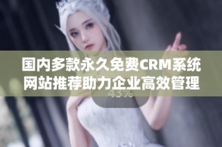 国内多款永久免费CRM系统网站推荐助力企业高效管理客户关系