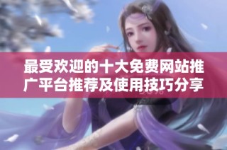 最受欢迎的十大免费网站推广平台推荐及使用技巧分享