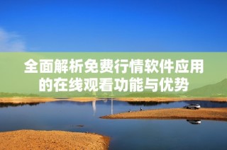 全面解析免费行情软件应用的在线观看功能与优势