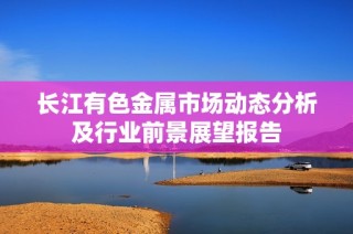 长江有色金属市场动态分析及行业前景展望报告