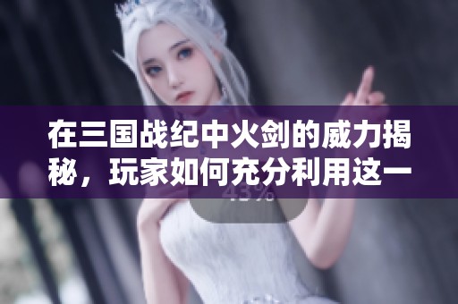 在三国战纪中火剑的威力揭秘，玩家如何充分利用这一强力武器