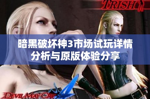 暗黑破坏神3市场试玩详情分析与原版体验分享