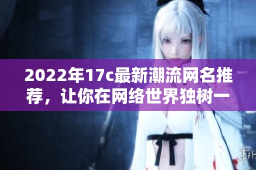 2022年17c最新潮流网名推荐，让你在网络世界独树一帜的个性选择