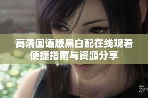 高清国语版黑白配在线观看便捷指南与资源分享