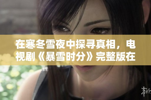 在寒冬雪夜中探寻真相，电视剧《暴雪时分》完整版在线欣赏
