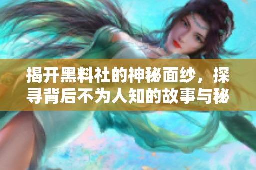 揭开黑料社的神秘面纱，探寻背后不为人知的故事与秘密