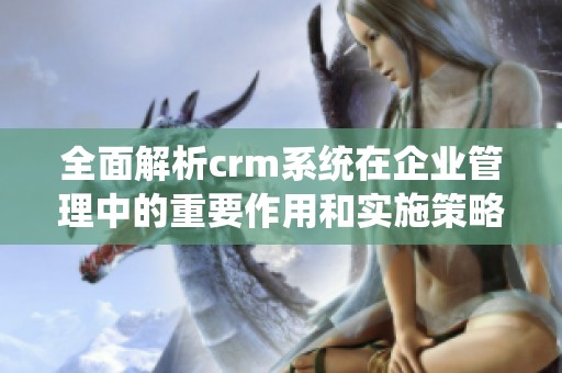 全面解析crm系统在企业管理中的重要作用和实施策略