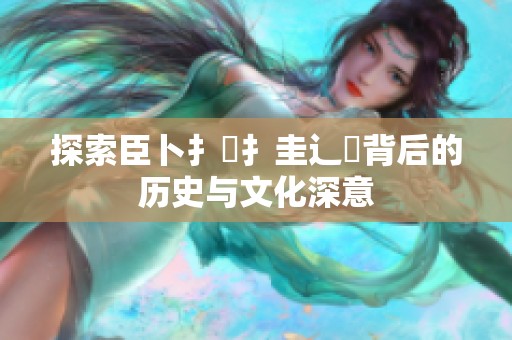 探索臣卜扌喿扌圭辶畐背后的历史与文化深意